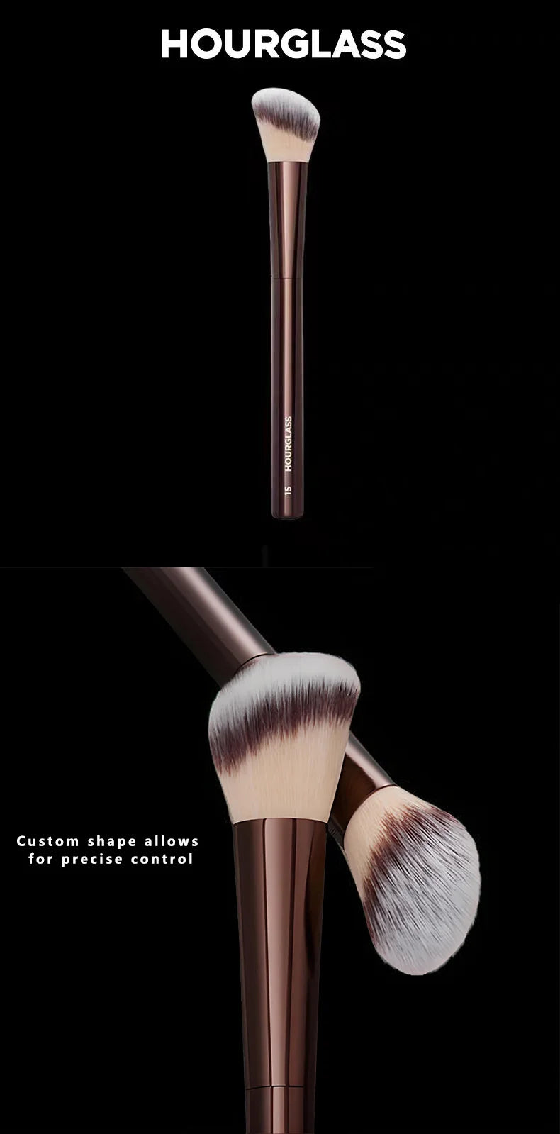 HOURGLASS No. 15 Pinceau blush liquide, pinceau contour incline.