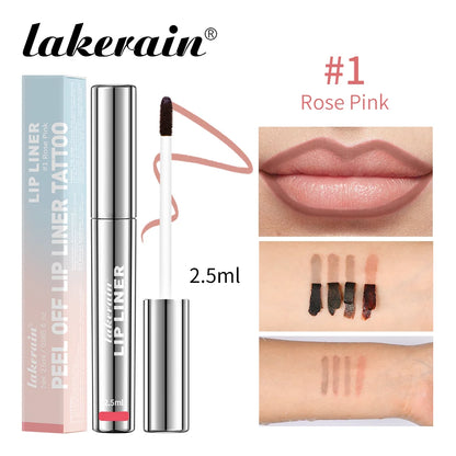 Crayon à lèvres hautement pigmenté Tatouage Matte Peel Off Améliorer le liner pour les lèvres Lasting Lip Stain Waterproof 4Colors Transfer-proof Lipstic