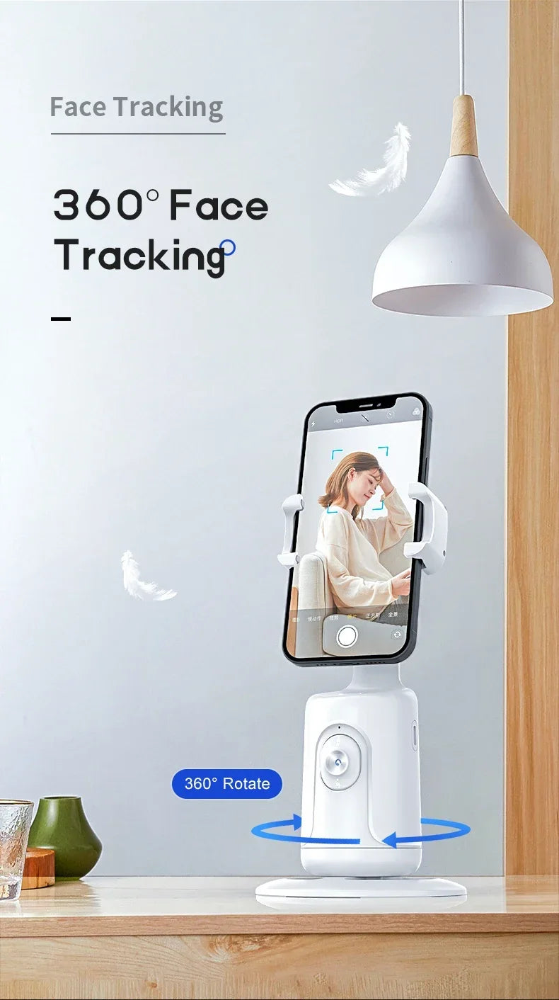Rotation à 360 Suivi automatique du visage, trépied Smart Selfie Stick Suivi rapide, visage et des objets Cameraman Robot Mount