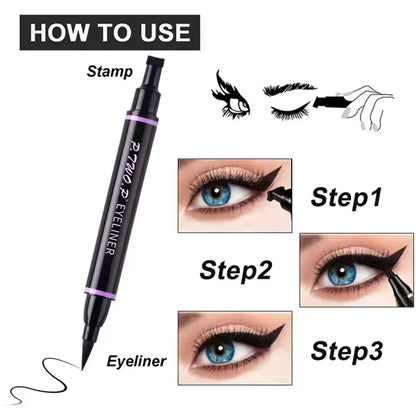 P.TWO.P Stamp Eyeliner Crayon 1 Pcs Double-end Imperméable À Séchage Rapide Longue Durée Eyeliner Liquide Maquillage Yeux Outil De Cosmétiques