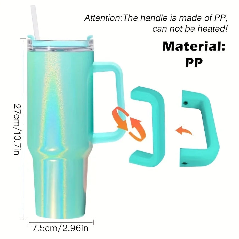 Tasse thermos en acier inoxydable de 40 oz avec couvercle à poignée et tasse de voyage en peinture arc-en-ciel isolée pour boissons chaudes et froides à l'extérieur