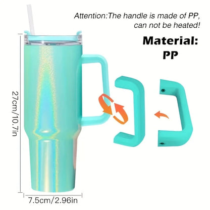 Tasse thermos en acier inoxydable de 40 oz avec couvercle à poignée et tasse de voyage en peinture arc-en-ciel isolée pour boissons chaudes et froides à l'extérieur