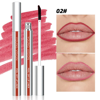 YOUNG VISION Tear-Off Lip Liner Peel-Off Lip Liner Matte Smudge-Free Hook & Loop Lip Pencil Crayon de maquillage 3 couleurs