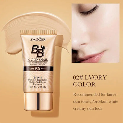 Fond de teint liquide BB crème mat SADOER, non gras, waterproof.