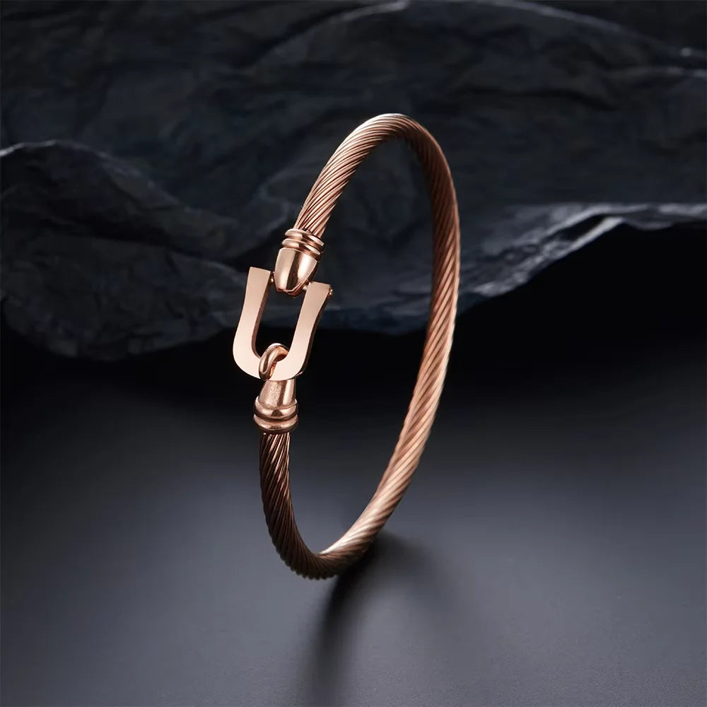 Bracelet Fer à Cheval en Acier Inoxydable 316L – Simple & Charmant, Unisexe