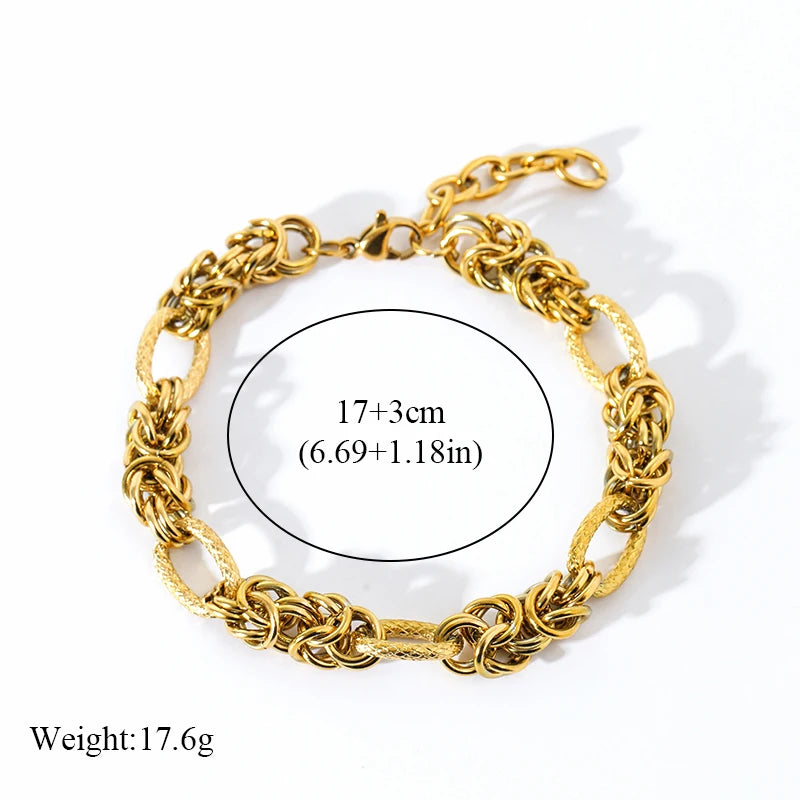 EILIECK Bracelet Torsadé en Acier Inoxydable 316L – Plaqué Or 18K, Étanche & Tendance Femme