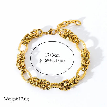 EILIECK Bracelet Torsadé en Acier Inoxydable 316L – Plaqué Or 18K, Étanche & Tendance Femme