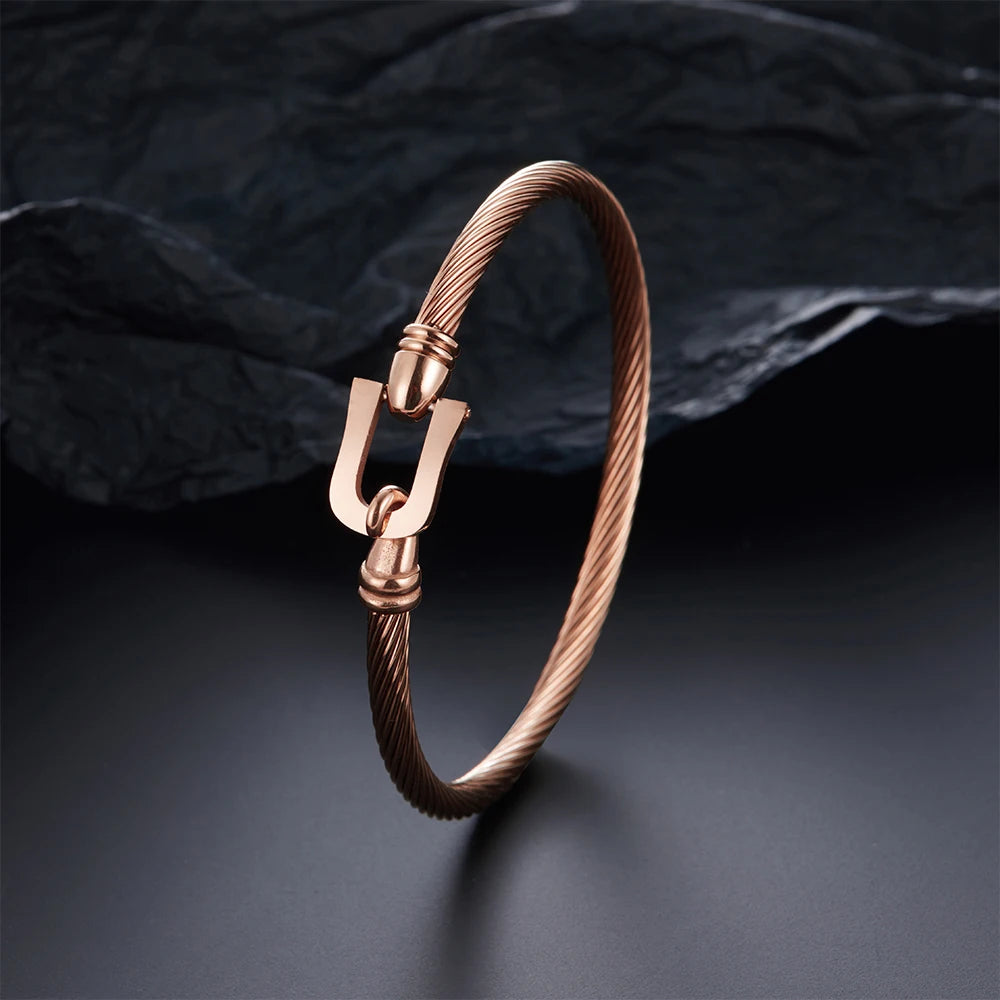 Bracelet Fer à Cheval en Acier Inoxydable 316L – Simple & Charmant, Unisexe