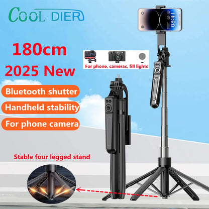 COOL DIER Nouveau trépied pour appareil photo de smartphone, support de trépied avec obturateur Bluetooth, supports de bâton de selfie sans fil avec support de téléphone