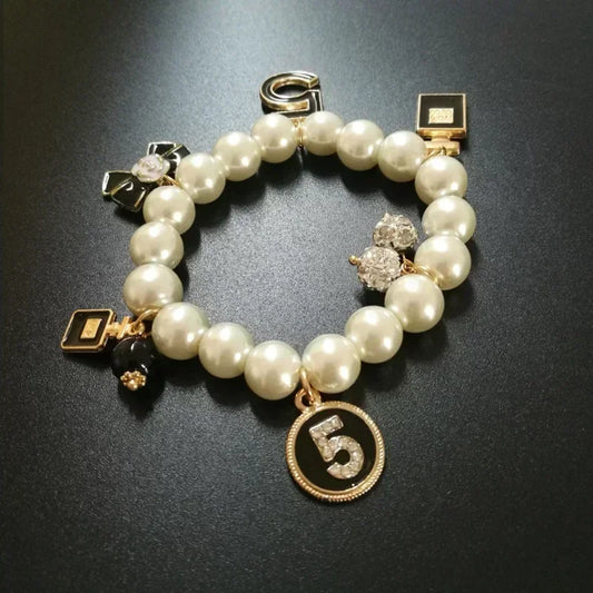 Bracelet de Perles de Luxe – Style No.5, Bijou Élégant pour Femme
