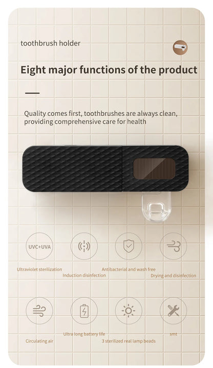 1 porte-brosse à dents intelligent, porte-brosse à dents intelligent à 3 emplacements, distributeur de dentifrice, nécessités quotidiennes domestiques