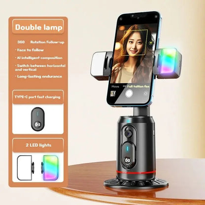 COOL DIER 2025 Nouveau stabilisateur de cardan à rotation 360, trépied Selfie Stick Desktop Face Tracking Gimbal pour Tiktok Smartphone Live