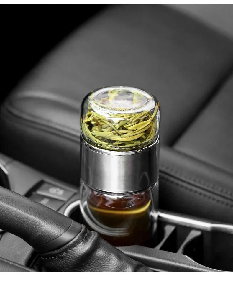 430ml Glass Tea Infuser Bottle Tea Flood Cup.