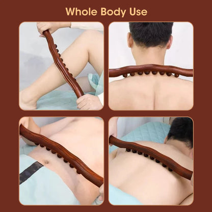 Gua Sha Massage Stick Back Dragage Méridiens Grattage Acupression 8/20 Perles Muscle carbonisé Rouleau de massage corporel relaxant