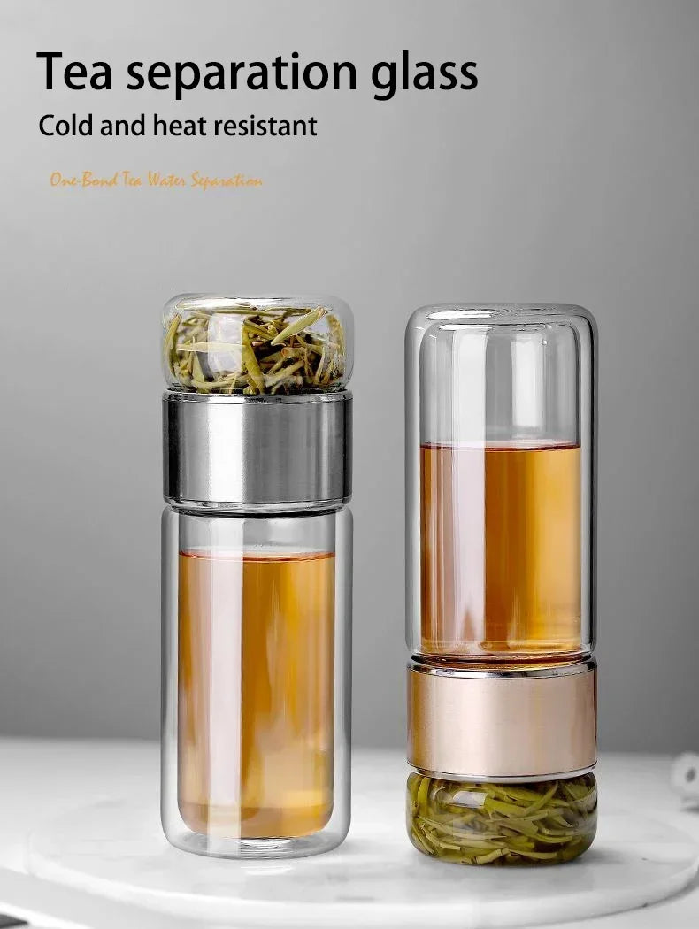 430ml Glass Tea Infuser Bottle Tea Flood Cup.