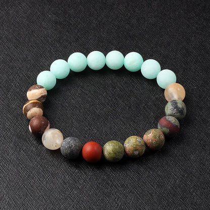 🌌 Bracelet Galaxie – 8 Planètes du Système Solaire & Étoile Gardienne