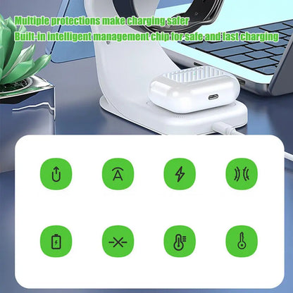 Chargeur sans fil 3 en 1 pour téléphone Support de chargeur magnétique rapide 15w Support de chargeur magnétique rapide Station de charge de chargeur de montre