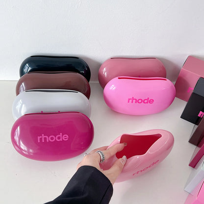 Sac de  portable en silicone avec miroir, rouge à lèvres, blush, hydratant, brillant à lèvres
