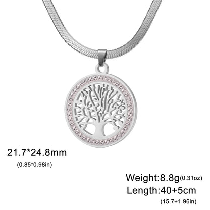 Collier LIKGREAT Arbre de Vie Celtique – Acier Inoxydable & Zircon, Style Vintage Unisexe