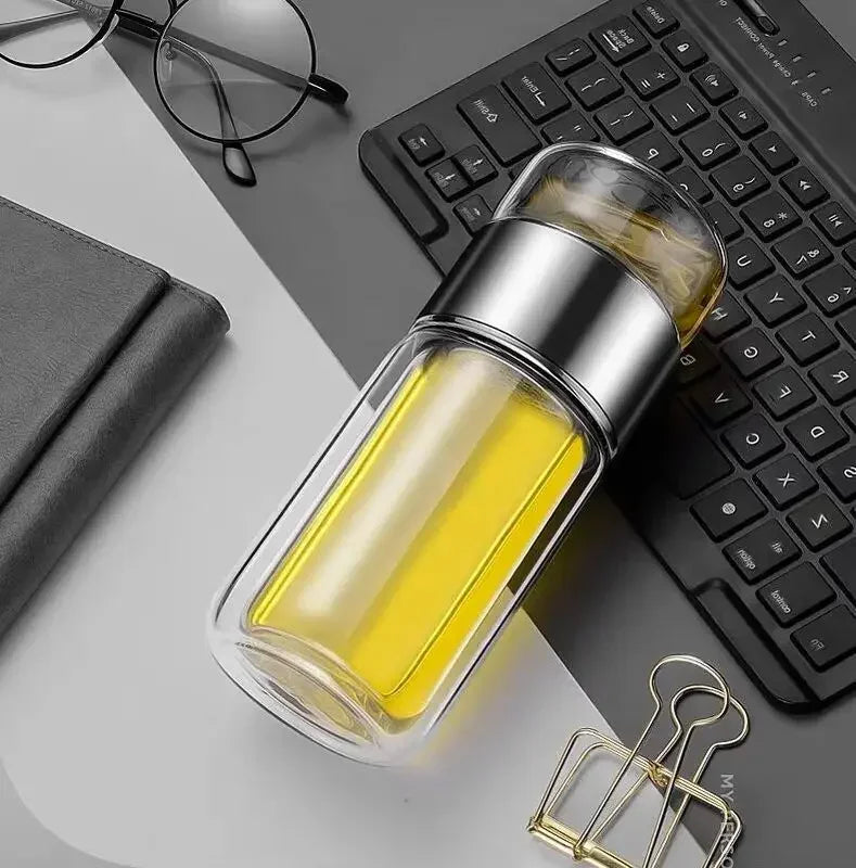 430ml Glass Tea Infuser Bottle Tea Flood Cup.