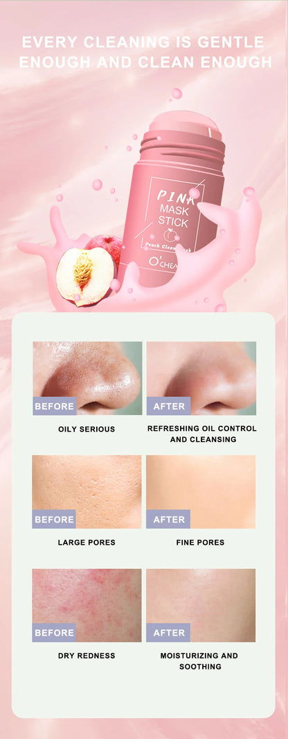 Masque facial solide Stick Thé vert Miel Pêche Nettoyage des pores Hydratant Long charbon de bois Aubergine Film de boue