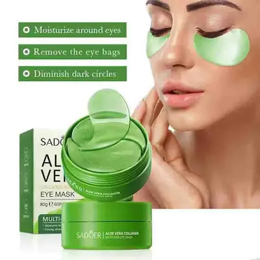 60pcs Aloe Vera Collagène Masque pour les yeux Anti-cernes Élimination des cernes Sacs pour les yeux Hydratant Rafermir Patchs pour les yeux Produits de soins de la peau des yeux
