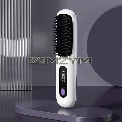 Lisseur à cheveux sans fil Lisseur à cheveux plats portable avec écran LCD Affichage numérique Outil de coiffure pour cheveux raides et bouclés
