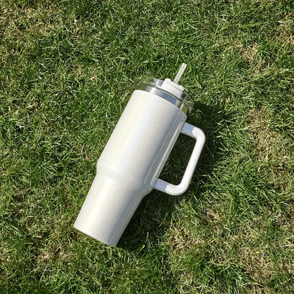 Tasse thermos en acier inoxydable de 40 oz avec couvercle à poignée et tasse de voyage en peinture arc-en-ciel isolée pour boissons chaudes et froides à l'extérieur