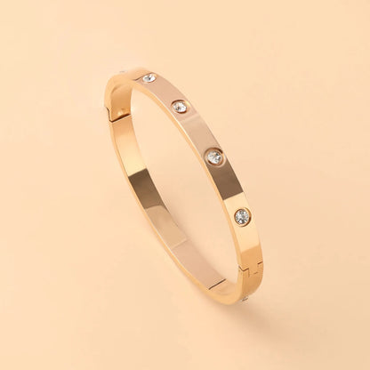 Bracelet tendance en acier inoxydable et oxyde de zirconium pour femme et homme,résistant à la lumière.