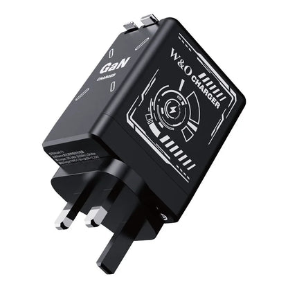 Chargeur 2-en-1 GaN 120W – Câble rétractable Type-C & Lightning | Adaptateur Portable Universel (F3)