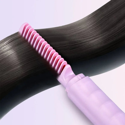 Brosse à lisser anti-brûlures USB Rechargeable électrique peigne à cheveux raides chauffage peigne lisse sans fil soins capillaires