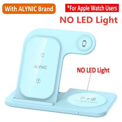 Support de chargeur sans fil pliable 3 en 1 pour iPhone 15 14 13 12 Pro Max Mini iWatch AirPods 3/2 Support de station de charge rapide