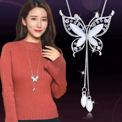 Collier Pendentif Fleur BYSPT – Couleur Argent & Imitation Perle