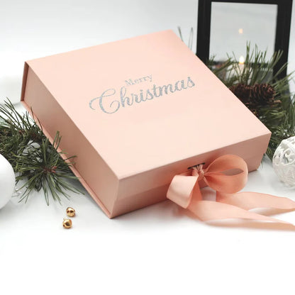Coffret cadeau personnalisé à rabat magnétique pliable avec ruban