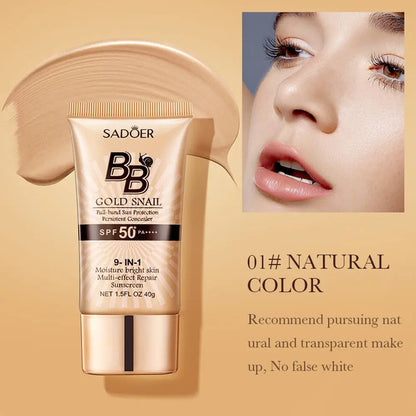Fond de teint liquide BB crème mat SADOER, non gras, waterproof.
