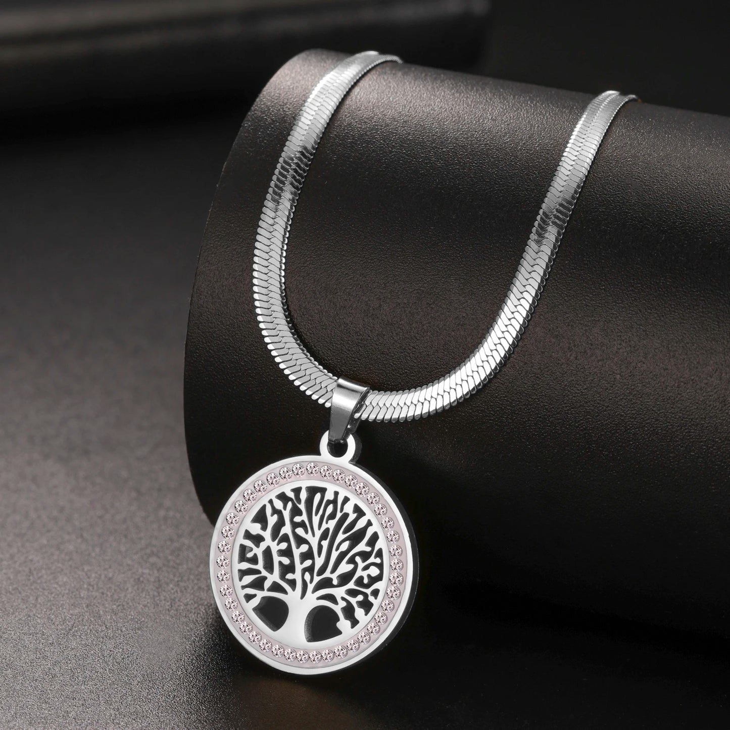 Collier LIKGREAT Arbre de Vie Celtique – Acier Inoxydable & Zircon, Style Vintage Unisexe