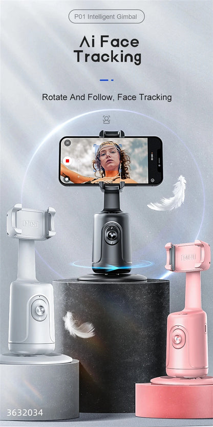 COOL DIER NEW P01 360 Rotation Gimbal Stabilizer AI Face Tracking Desktop Gimbal PTZ for Tiktok Smartphone Live