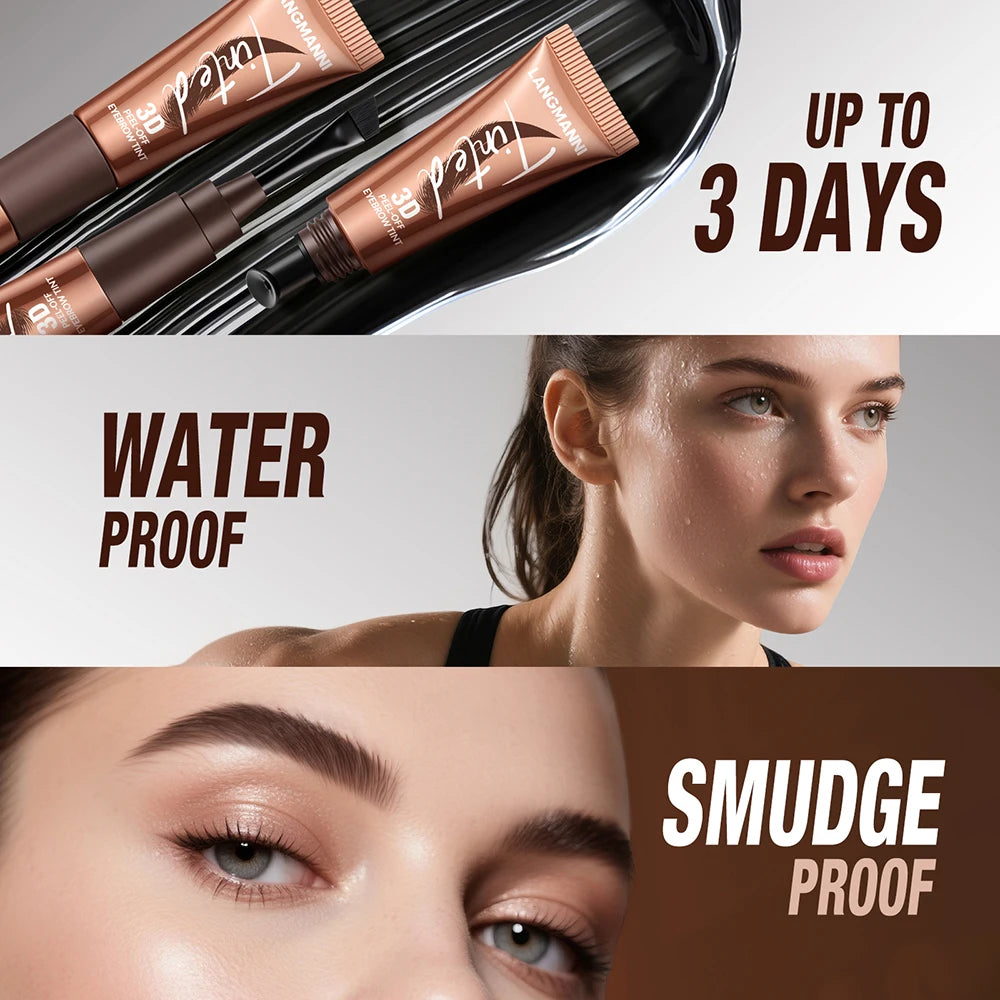 Gel de teinture pour sourcils 3 couleurs, imperméable, longue tenue, naturel, amovible, sans bavures, tatouage, maquillage.
