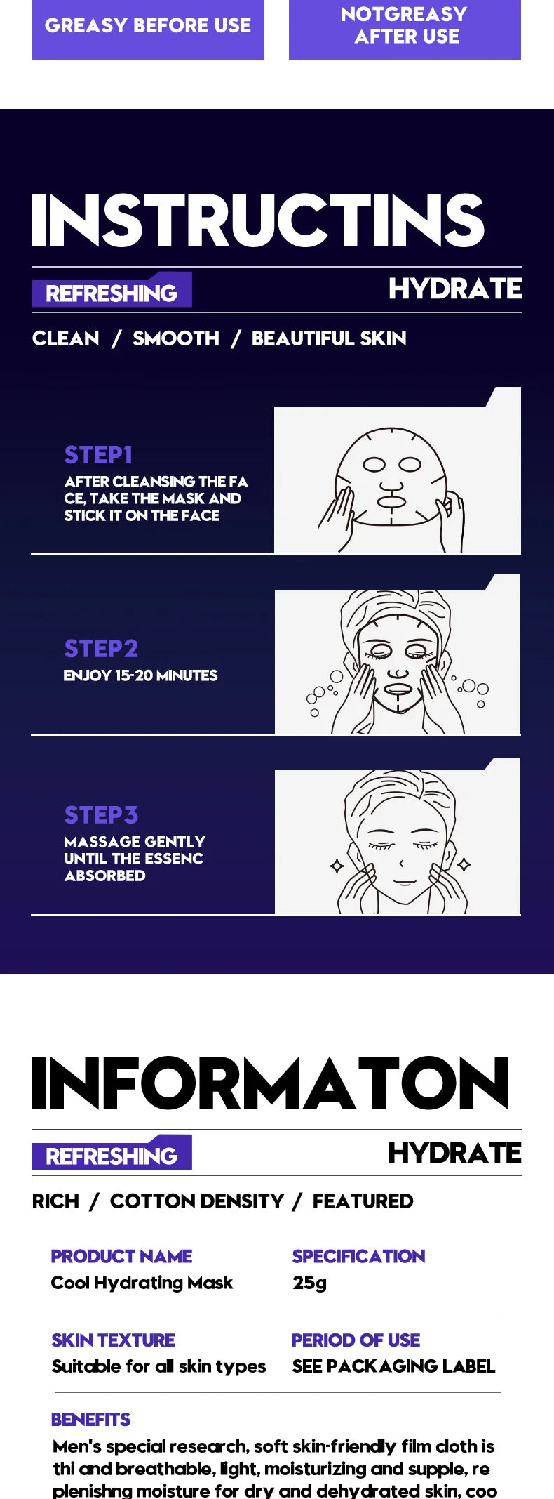 SADOER – Masque Visage pour Hommes, Hydratation intense • Anti-âge.
