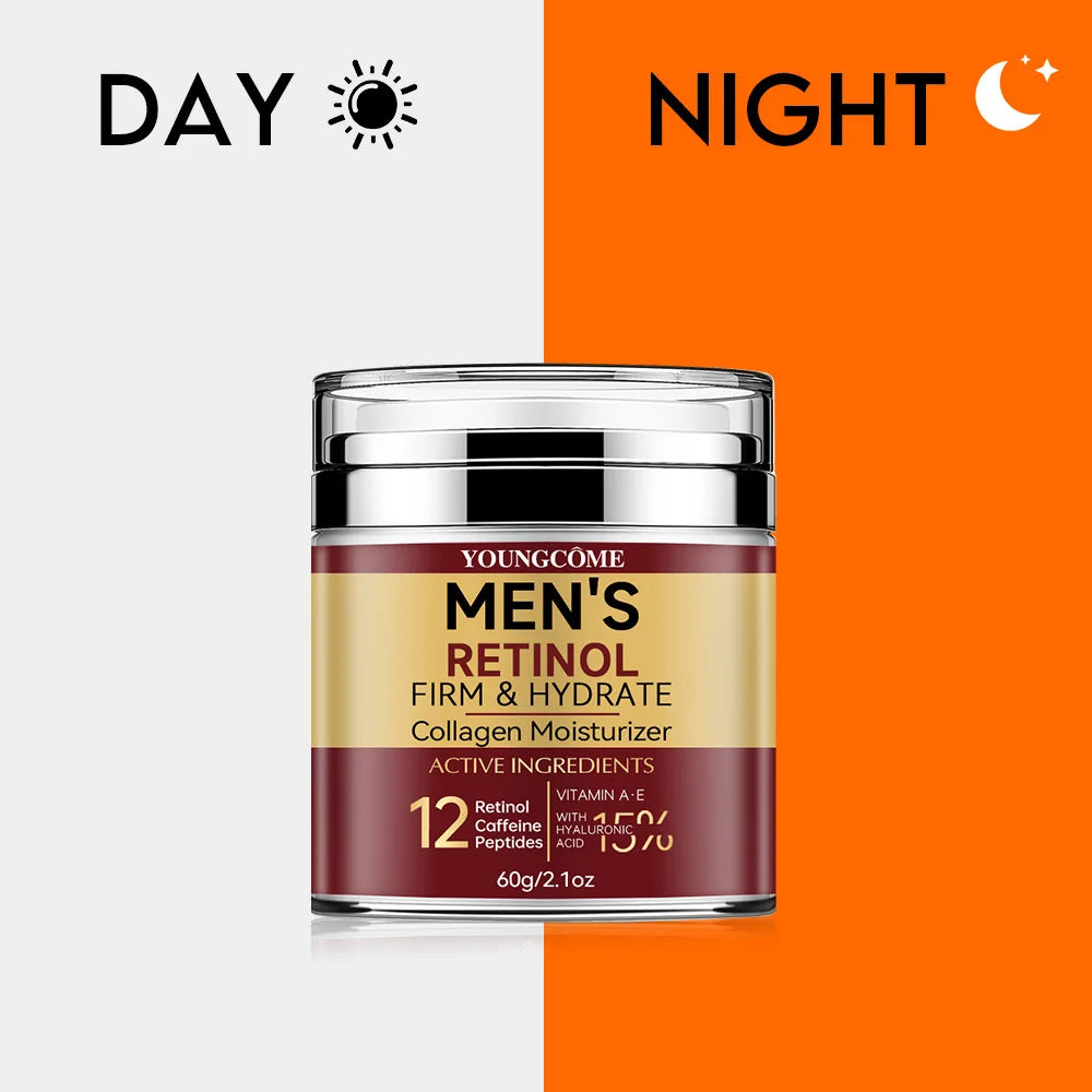 Crème Visage Raffermissante pour Hommes – Rétinol, Collagène & Éclat