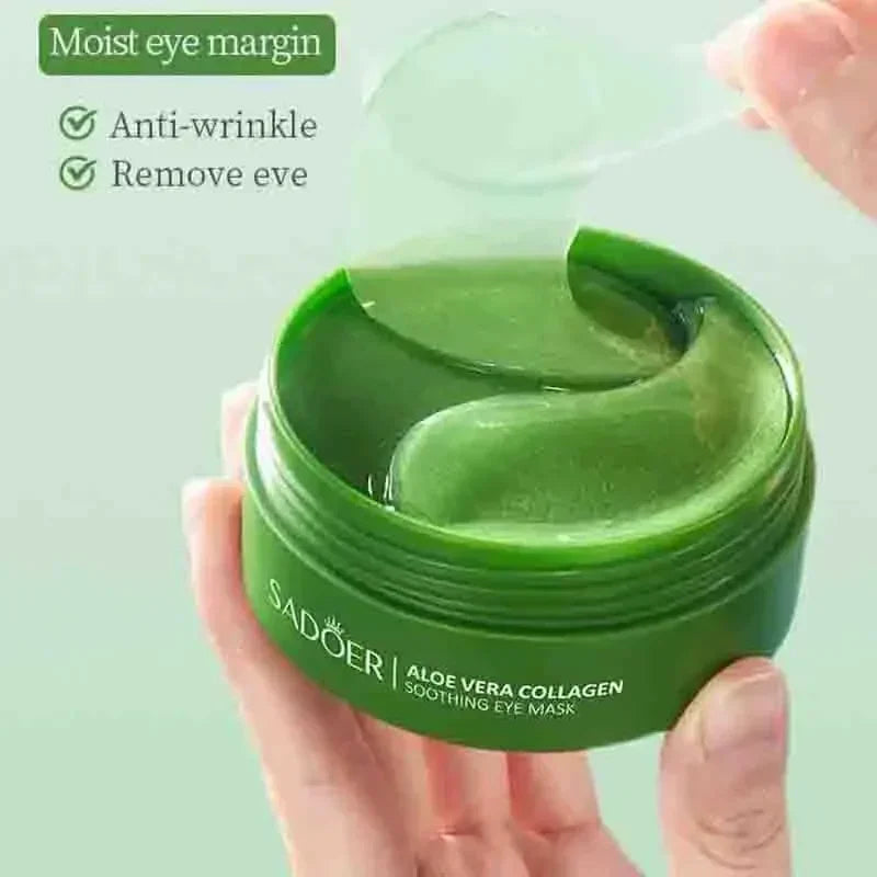 60pcs Aloe Vera Collagène Masque pour les yeux Anti-cernes Élimination des cernes Sacs pour les yeux Hydratant Rafermir Patchs pour les yeux Produits de soins de la peau des yeux