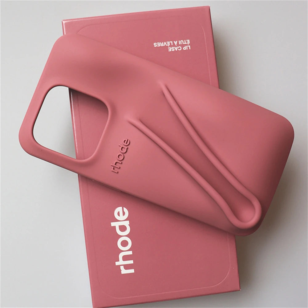 Étui de téléphone Rhode pour iPhone 16, 15, 14 Pro Max Plus, rouge à lèvres en silicone, motif toast expresso