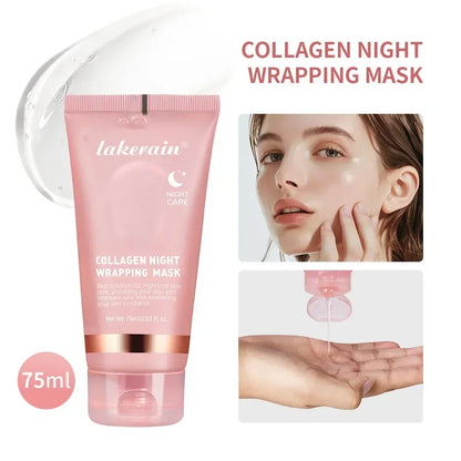 Masque de collagène de nuit Rajeunissement Hydratant Éclaircissant Masque facial coréen pour Rendre la peau éclatante.