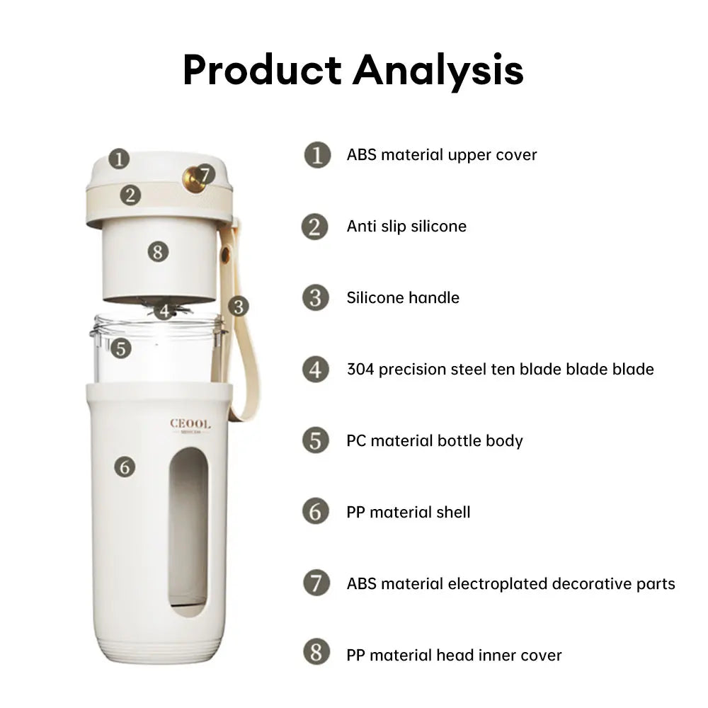 cette tasse rechargeable de 350ml vous permet de créer des boissons saines et délicieuses en quelques secondes. Idéal pour les voyages et les pique-niques