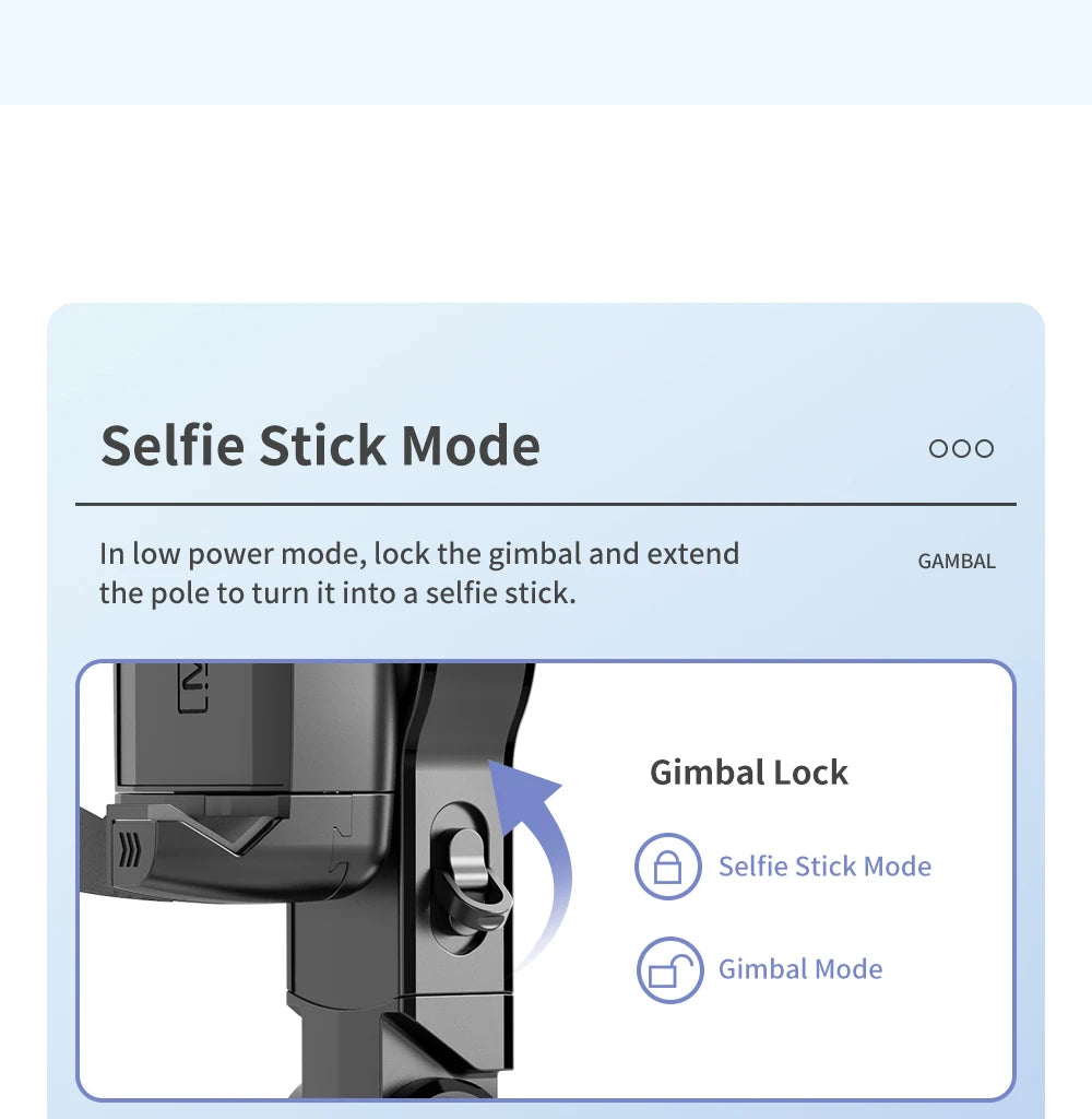 Selfie Stick Téléphone Cardan Stabilisateur Pour iPhone Android Action Caméra Trépied Téléphone Portable Cellule Mobile Smartphone Poignée Poignée Vidéo