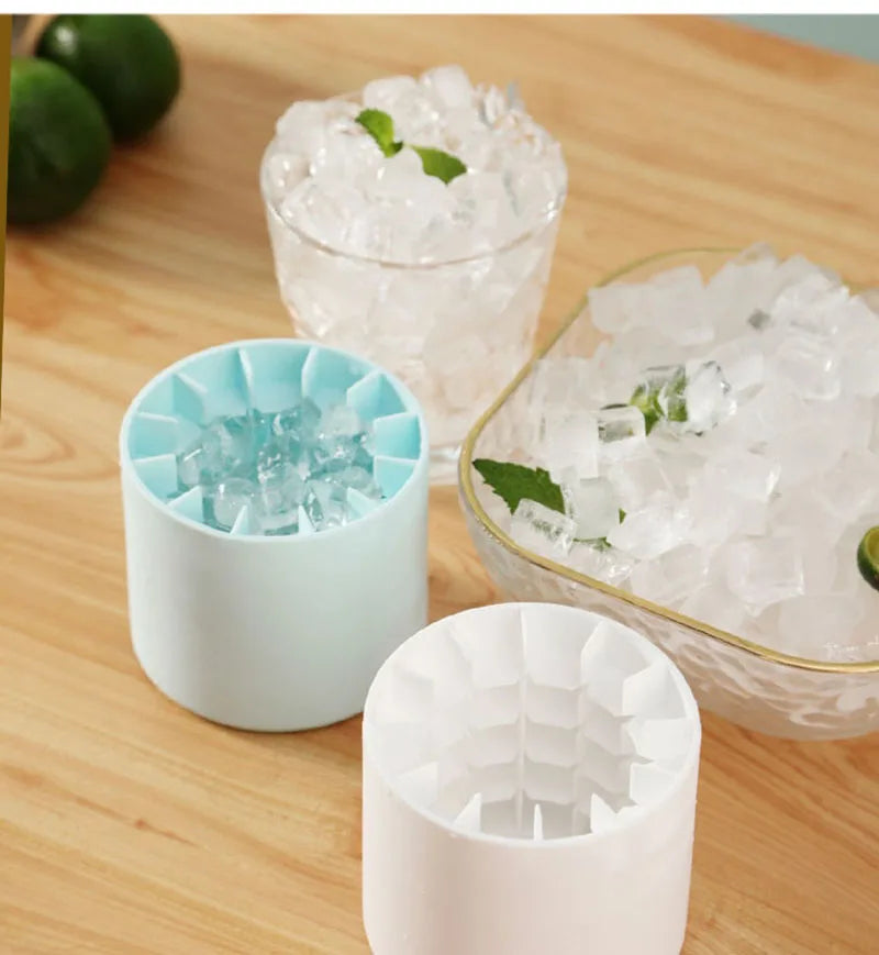 Moule à glaçons en silicone Seau à glace rond Été Fait maison DIY Réfrigérateur Freeze Ice Maker Creative Ice Cube Mold Barware Tools