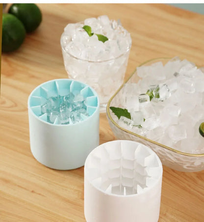 Moule à glaçons en silicone Seau à glace rond Été Fait maison DIY Réfrigérateur Freeze Ice Maker Creative Ice Cube Mold Barware Tools