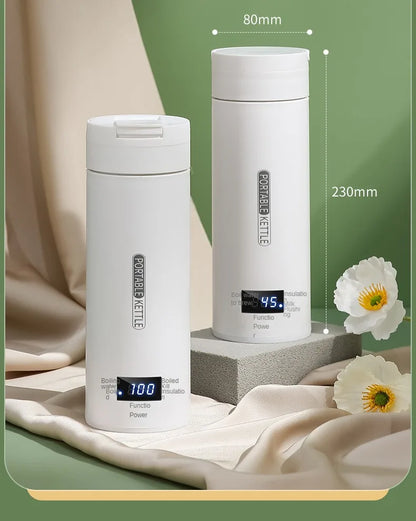 Bouilloire électrique de voyage 500ML Eau à ébullition rapide Chauffe-lait portable pour bébé Bouilloire thermo en acier inoxydable 304