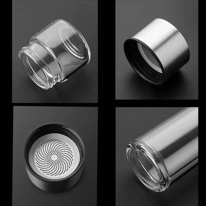 430ml Glass Tea Infuser Bottle Tea Flood Cup.