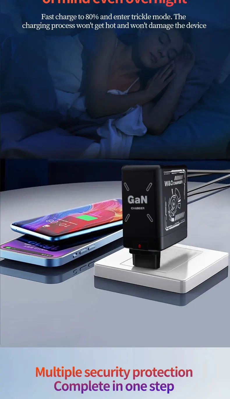 Chargeur 2-en-1 GaN 120W – Câble rétractable Type-C & Lightning | Adaptateur Portable Universel (F3)